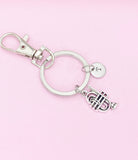 Silver Baritone Charm Keychain, High School Senior Marching Band Jewelry Gift, N5743