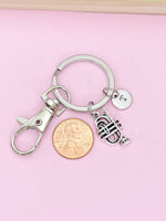 Silver Baritone Charm Keychain, High School Senior Marching Band Jewelry Gift, N5743