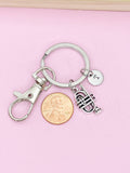 Silver Baritone Charm Keychain, High School Senior Marching Band Jewelry Gift, N5743