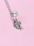 Silver Baritone Charm Necklace, High School Senior Marching Band Jewelry Gift, N5743B