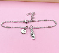 Silver Buddha Palm Hand with Lotus Charm Bracelet, Peace Jewelry Gift, N5744B