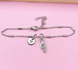 Silver Buddha Palm Hand with Lotus Charm Bracelet, Peace Jewelry Gift, N5744B