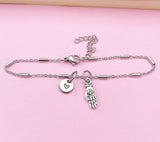 Silver Buddha Palm Hand with Lotus Charm Bracelet, Peace Jewelry Gift, N5744B