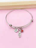 Silver Buddha Palm Hand with Lotus Charm Bracelet, Peace Jewelry Gift, N5744E