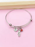 Silver Buddha Palm Hand with Lotus Charm Bracelet, Peace Jewelry Gift, N5744E