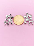 Silver Cherry Blossom Branch Charm Bracelet, Peach Blossom Flower Jewelry Gift, N5745B