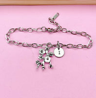 Silver Cherry Blossom Branch Charm Bracelet, Peach Blossom Flower Jewelry Gift, N5745B