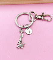 Silver Phoenix Charm Keychain, Bird Jewelry Gift, N2875B