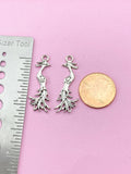 Silver Phoenix Charm Keychain, Bird Jewelry Gift, N2875B