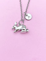 Silver Rabbit Charm Necklace, Rabbit Animal Charm, Farmer Pet Jewelry Gift, N5747