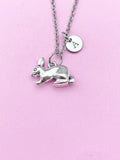 Silver Rabbit Charm Necklace, Rabbit Animal Charm, Farmer Pet Jewelry Gift, N5747