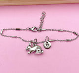 Silver Rabbit Charm Bracelet, Rabbit Animal Charm, Farmer Pet Jewelry Gift, N5747C