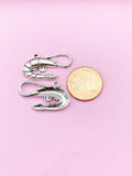 Silver Shrimp Charm Bracelet, Sea Food Animal Charm, Shrimp Jewelry Gift, N5748E