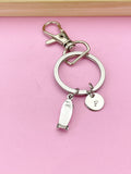 Silver Skateboard Charm Keychain, Skateboard Jewelry Gift, N5749