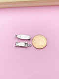 Silver Skateboard Charm Keychain, Skateboard Jewelry Gift, N5749