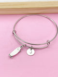 Silver Skateboard Charm Bracelet, Skateboard Jewelry Gift, N5749A