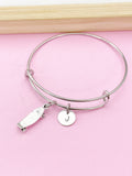 Silver Skateboard Charm Bracelet, Skateboard Jewelry Gift, N5749A