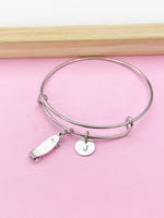 Silver Skateboard Charm Bracelet, Skateboard Jewelry Gift, N5749A