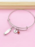 Silver Skateboard Charm Bracelet, Skateboard Jewelry Gift, N5749D