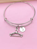 Silver Clothe Hanger Charm Bracelet, Clothes Hanger Jewelry Gift, N5750A