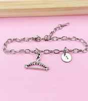 Silver Clothe Hanger Charm Bracelet, Clothes Hanger Jewelry Gift, N5750B