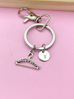 Silver Clothe Hanger Charm Keychain, Clothes Hanger Jewelry Gift, N5750D