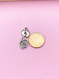 Silver Baby Footprint Charm Keychain, Baby Feet Jewelry Gift, N5751D