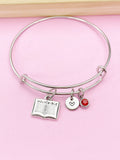 Silver Holy Bible Charm Bracelet, Holy Bible Jewelry Gift, N5752B
