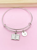 Silver Holy Bible Charm Bracelet, Holy Bible Jewelry Gift, N5752C