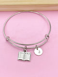 Silver Holy Bible Charm Bracelet, Holy Bible Jewelry Gift, N5752C