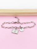 Silver Holy Bible Charm Bracelet, Holy Bible Jewelry Gift, N5752E