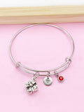 Silver Present Gift Box Charm Bracelet, Present Gift Box Jewelry Gift, N5753B