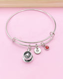 Silver Heart Coffee Cup Saucer Charm Bracelet, N5742E