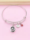 Silver Heart Coffee Cup Saucer Charm Bracelet, N5742E