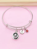 Silver Heart Coffee Cup Saucer Charm Bracelet, N5742E