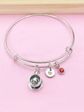 Silver Heart Coffee Cup Saucer Charm Bracelet, N5742E