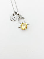 Silver Guardian Angel Charm Necklace, N2335G