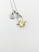 Silver Guardian Angel Charm Necklace, N2335G
