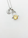 Silver Guardian Angel Charm Necklace, N2335G