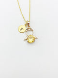 Gold Guardian Angel Charm Necklace, N2335GG