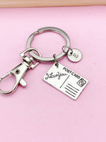 Silver Postcard Keychain, I Love You,  Love Letter Gifts, N5280A