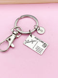 Silver Postcard Keychain, I Love You,  Love Letter Gifts, N5280A