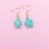 Gold Sea Turtle Charm Earrings, N5710