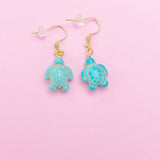 Gold Sea Turtle Charm Earrings, N5710