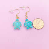 Gold Sea Turtle Charm Earrings, N5710