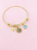 Gold Sunflower Charm Bracelet, N1865