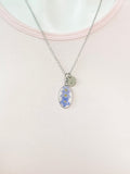 Gold or Silver Forget Me Not Charm Necklace, Gold in Option, N5558A