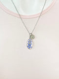 Gold or Silver Forget Me Not Charm Necklace, N5558A