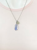 Silver Forget Me Not Charm Necklace, Gold in Option, N5558