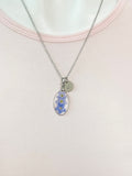 Silver Forget Me Not Charm Necklace, Gold in Option, N5558